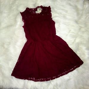 Girl's burgundy dress